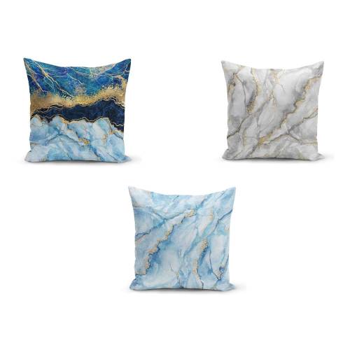 Set 3 fete de perna Minimalist Cushion Covers Azuro Cassie - 45 x 45 cm
