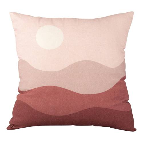 Perna decorativa din bumbac PT LIVING Pink Sunset - 45 x 45 cm - roz-rosu