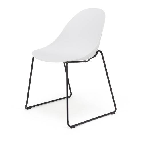 Set 2 scaune dining cu picioare negre Bonami Selection Viva - alb