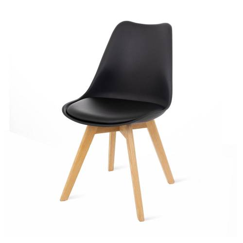 Set 2 scaune cu picioare din lemn de fag Bonami Essentials Retro - negru