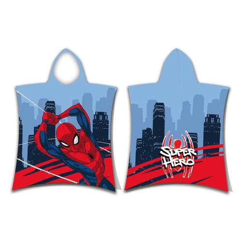 Poncho pentru copii rosu-albastru din frotir Spider-Man - Jerry Fabrics