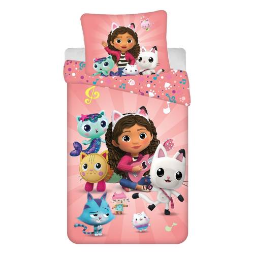 Lenjerie de pat pentru copii din bumbac pentru pat de o persoana 140x200 cm Gabby‘s Dollhouse - Jerry Fabrics