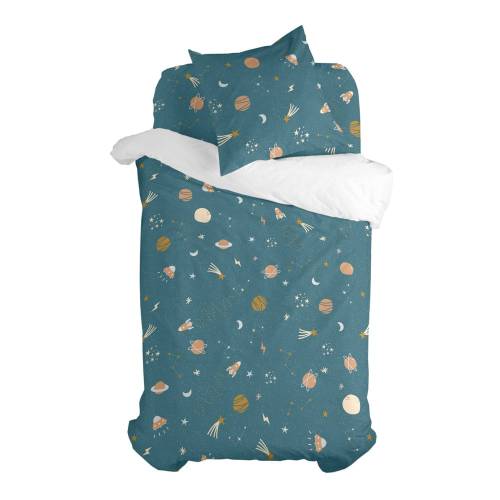 Lenjerie de pat pentru copii din bumbac pentru pat de o persoana 140x200 cm Mini universe - Happy Friday