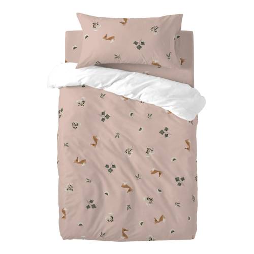 Lenjerie de pat pentru copii din bumbac pentru patut 100x120 cm Fox forest - Happy Friday