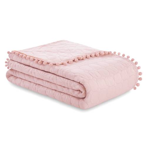 Cuvertura pentru pat AmeliaHome Meadore - 220 x 240 cm - roz pudra