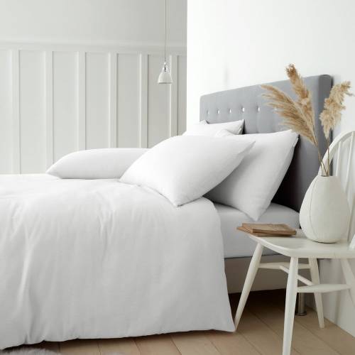 Lenjerie de pat alba din bumbac pentru pat de o persoana 135x200 cm - Catherine Lansfield