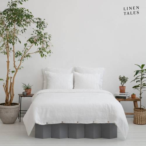 Lenjerie de pat alba din fibre de canepa pentru pat dublu 240x220 cm - Linen Tales