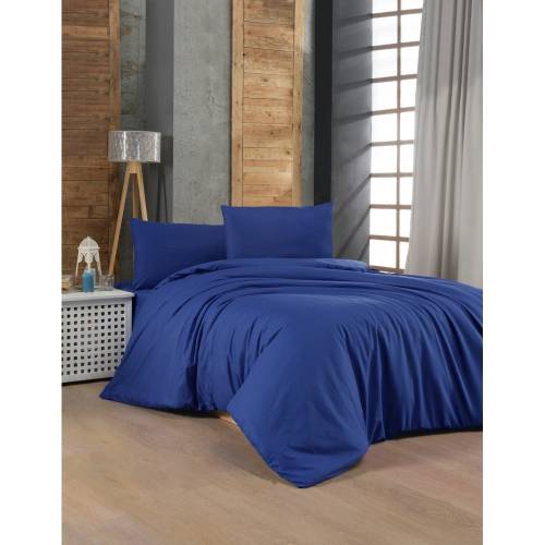 Lenjerie de pat albastru-inchis din bumbac pentru pat dublu 200x200 cm - Mijolnir