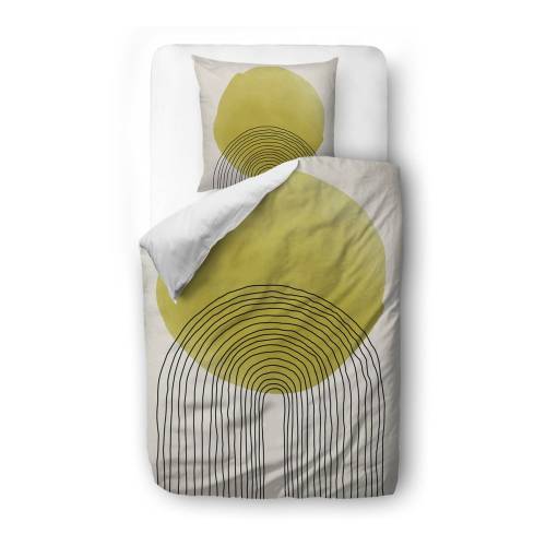 Lenjerie de pat din bumbac satinat Butter Kings Rising Sun - 140 x 200 cm - bej - galben