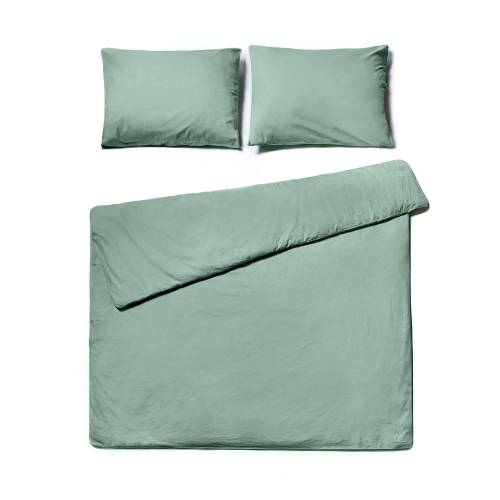 Lenjerie pentru pat dublu din bumbac stonewashed Bonami Selection - 200 x 220 cm - verde menta