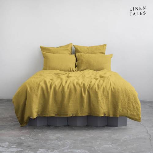 Lenjerie de pat galbena din in pentru pat dublu/extinsa 200x220 cm - Linen Tales
