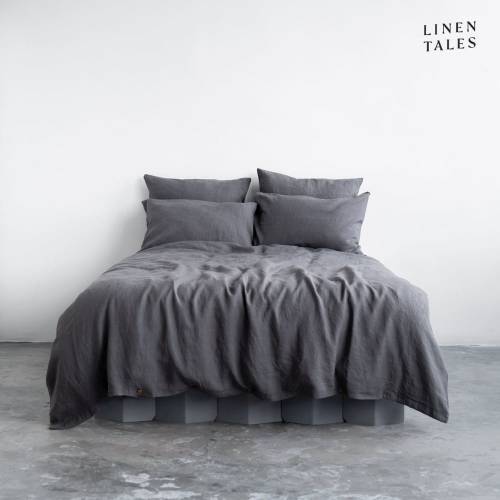 Lenjerie de pat gri inchis din in pentru pat dublu 200x200 cm - Linen Tales
