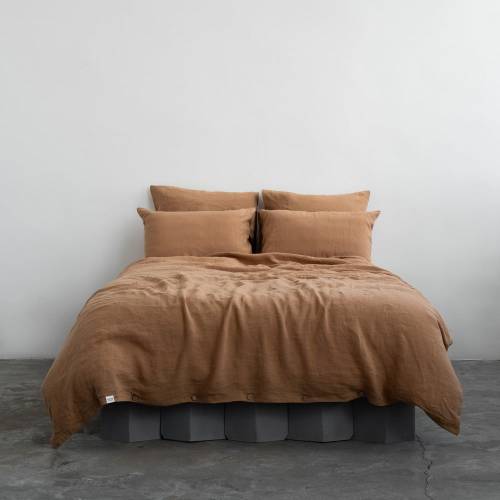 Lenjerie de pat maro din in pentru pat dublu/extinsa 200x220 cm - Linen Tales