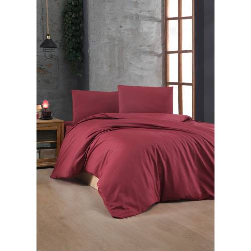 Lenjerie de pat rosie din bumbac pentru pat de o persoana 140x200 cm - Mijolnir