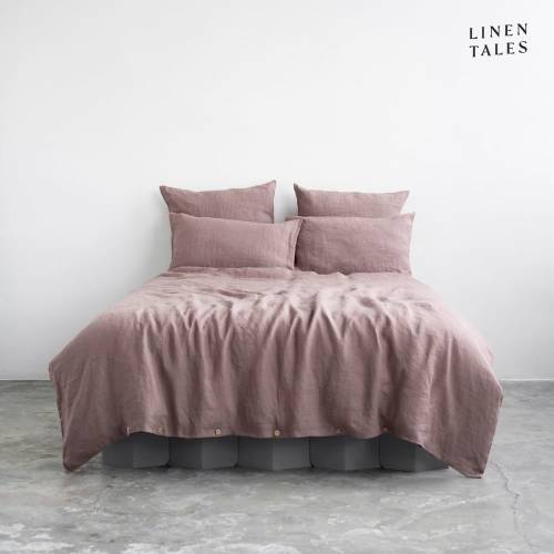 Lenjerie de pat roz din in pentru pat de o persoana 135x200 cm - Linen Tales