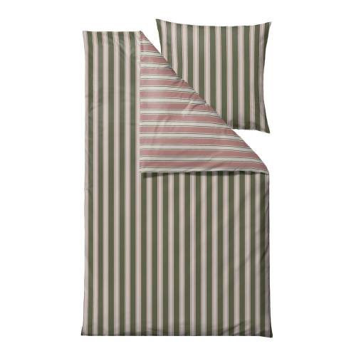 Lenjerie de pat verde/roz extinsa din bumbac organic pentru pat de o persoana135x220 cm Nordic - Sodahl