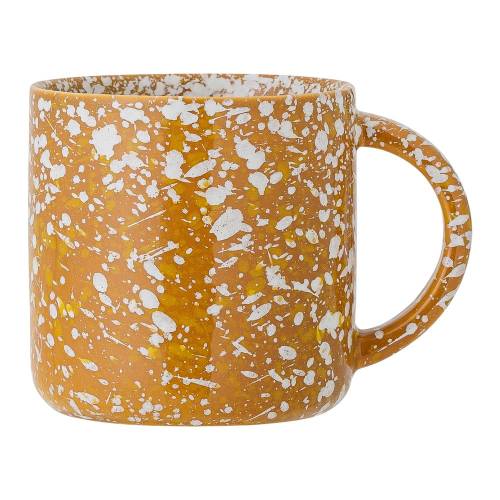 Cana din gresie ceramica Bloomingville Carmel - 350 ml - portocaliu-alb