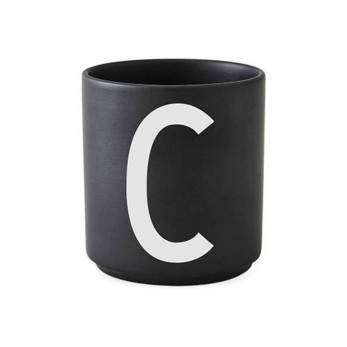 Cana din portelan Design Letters Alphabet C - 250 ml - negru