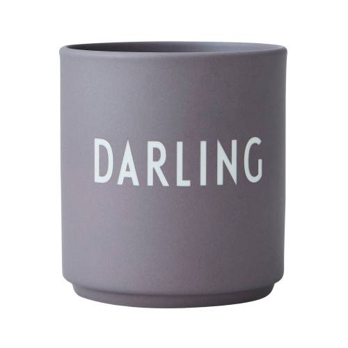 Cana din portelan Design Letters Darling - 300 ml - gri